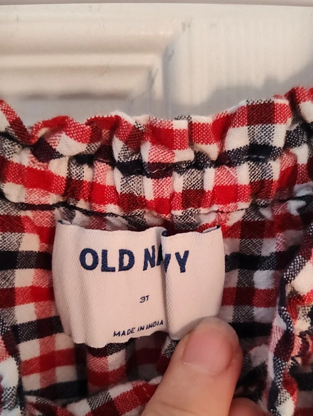 Old Navy Red, White & Navy Plaid Button-Front Sundress